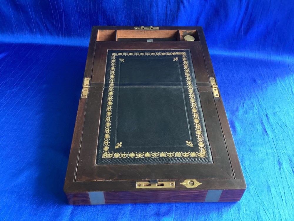 Victorian mahogany brass bound writing slope View V