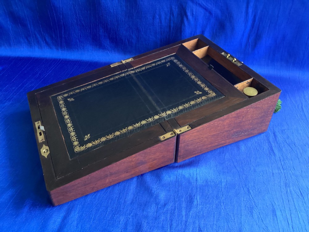 Victorian mahogany brass bound writing slope View VII