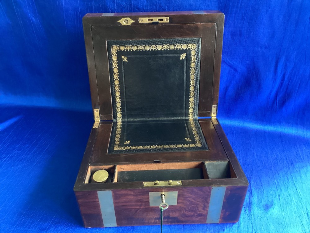 Victorian mahogany brass bound writing slope View VIII