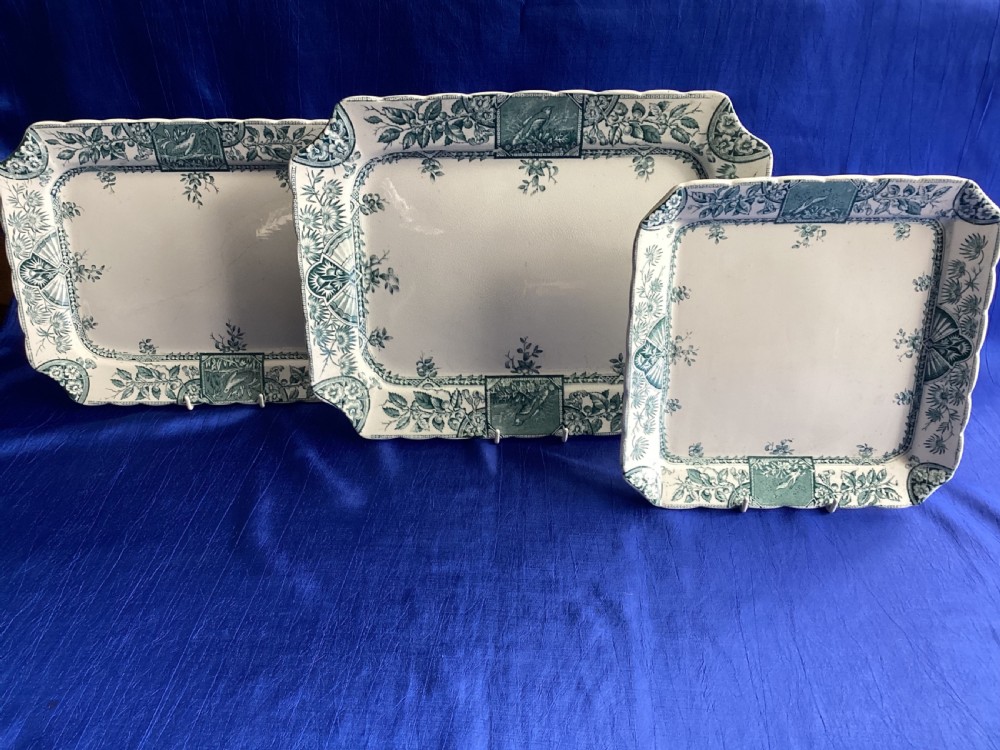 Victorian blue and white  aesthetic movement dinner service View II