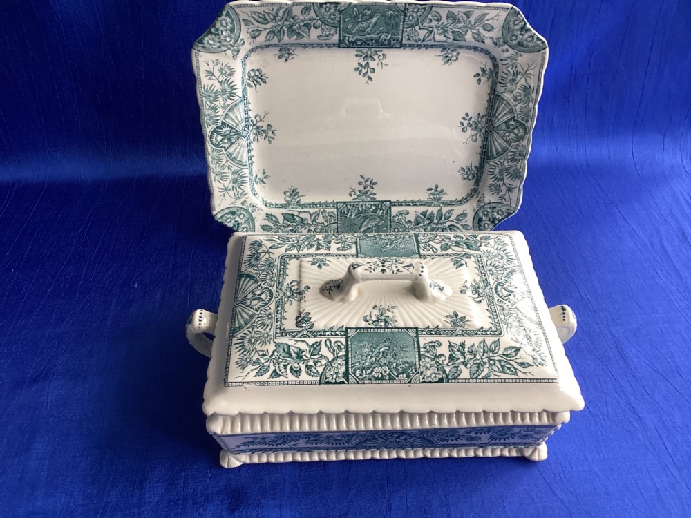 Victorian blue and white  aesthetic movement dinner service View IV