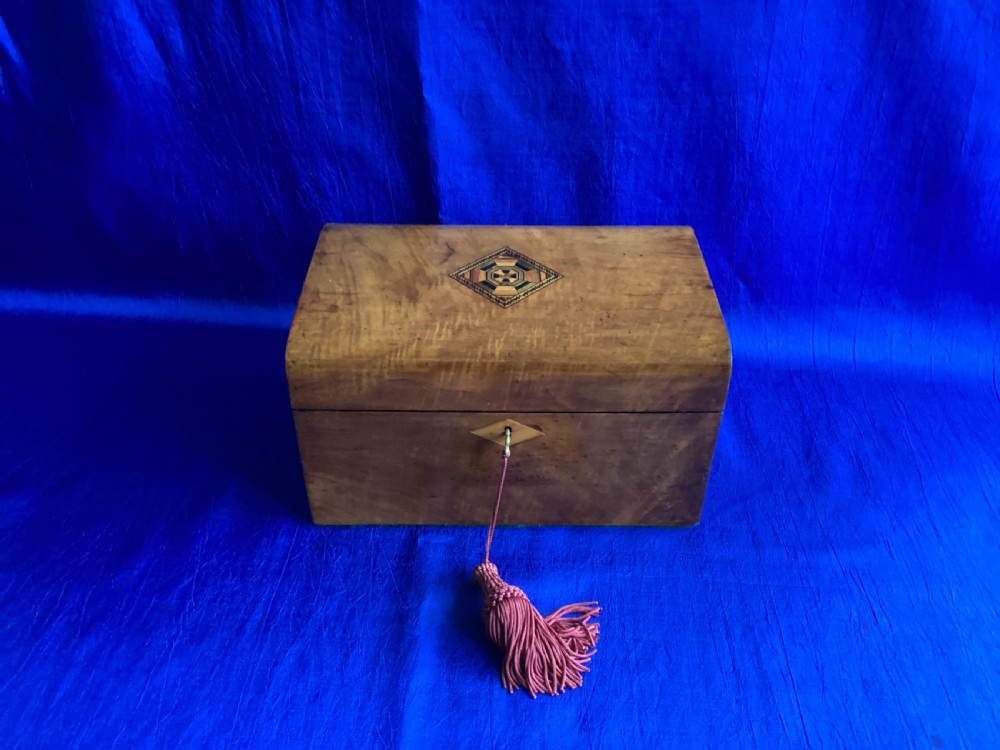 Victorian walnut domed jewellery box View X