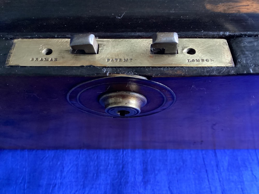Victorian brass bound burr walnut domed writing slope View XI