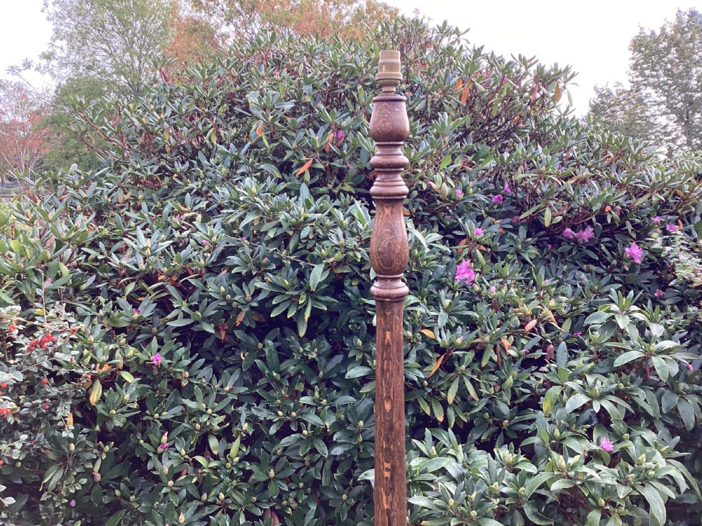 Edwardian oak standard lamp View II