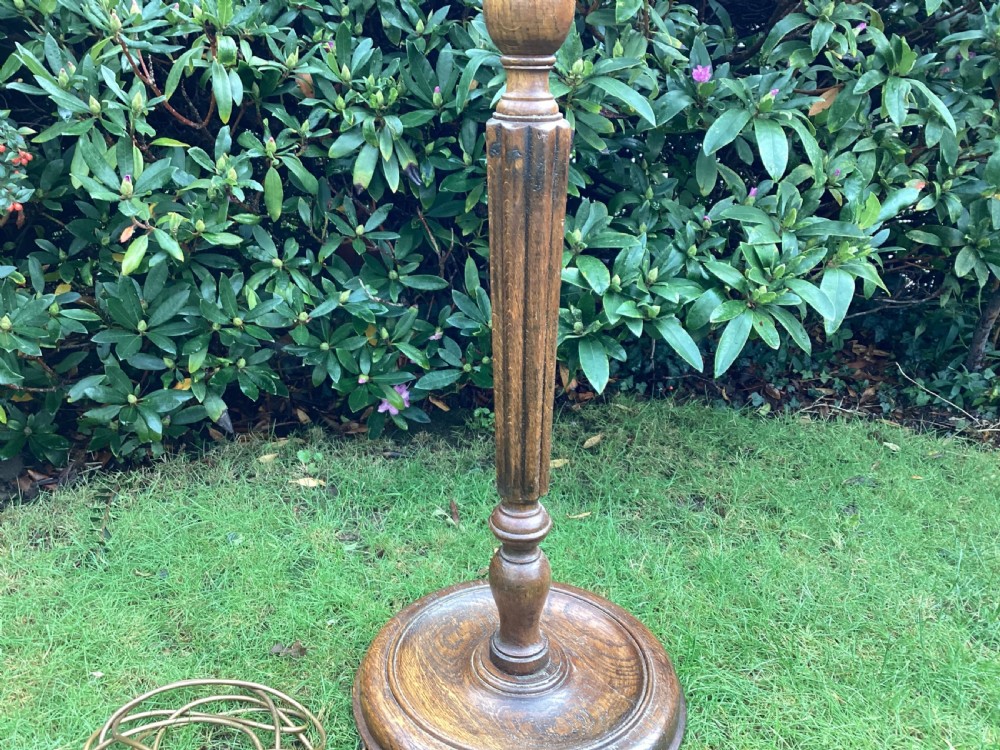 Edwardian oak standard lamp View IV