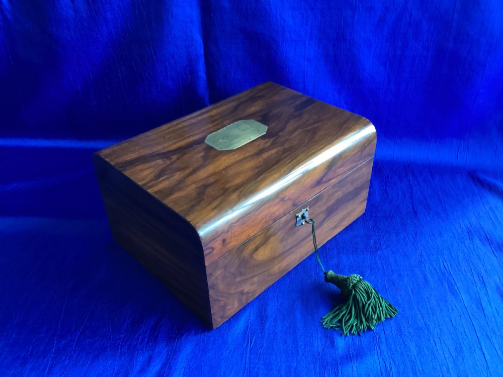Victorian mahogany domed jewellery box View II