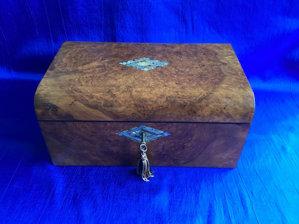 Victorian burr walnut domed writing slope