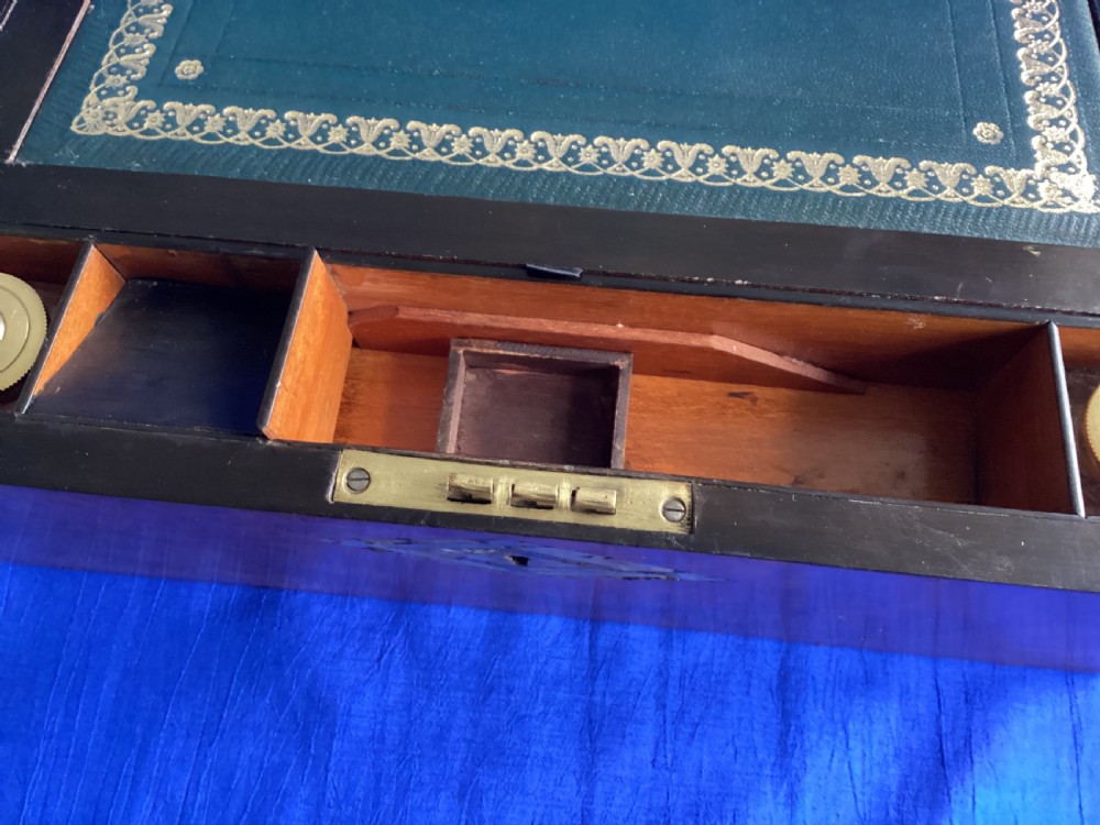 Victorian burr walnut domed writing slope View IX