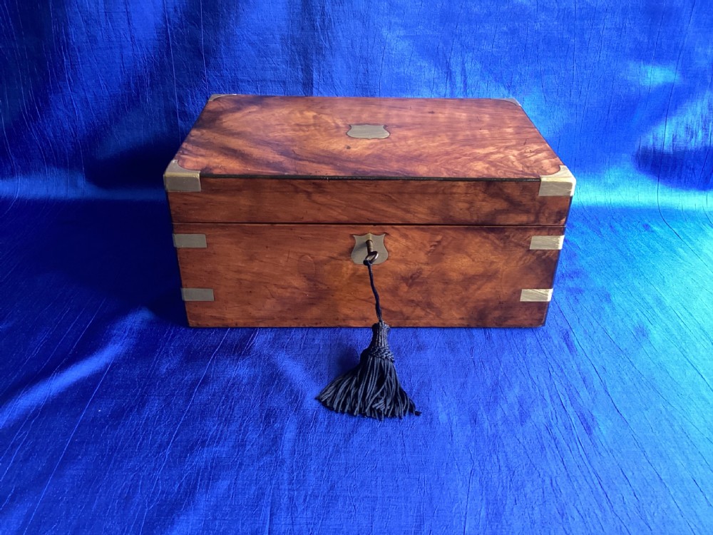 Victorian walnut brass bound writing slope
