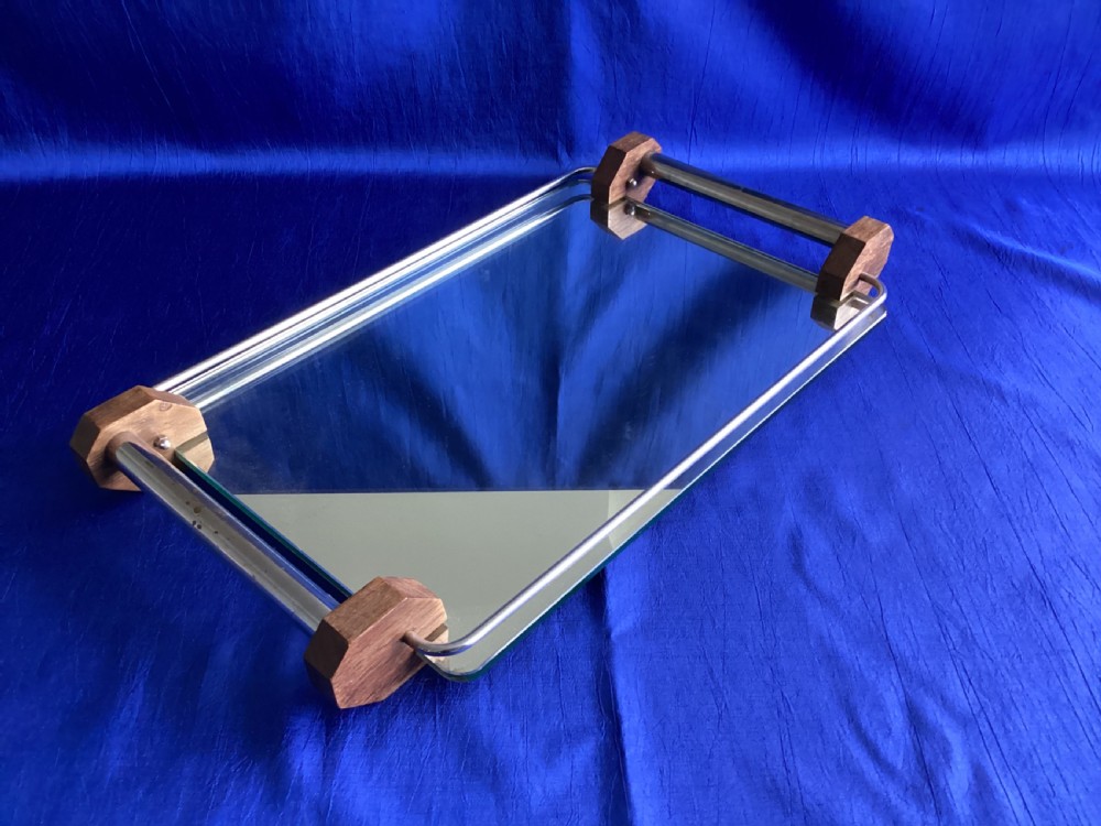 Art Deco mirror glass cocktail drinks tray View III