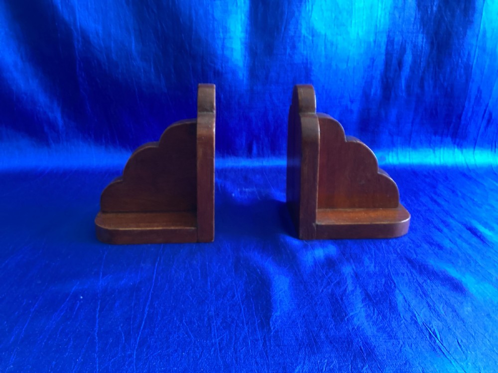 Art Deco mahogany book ends