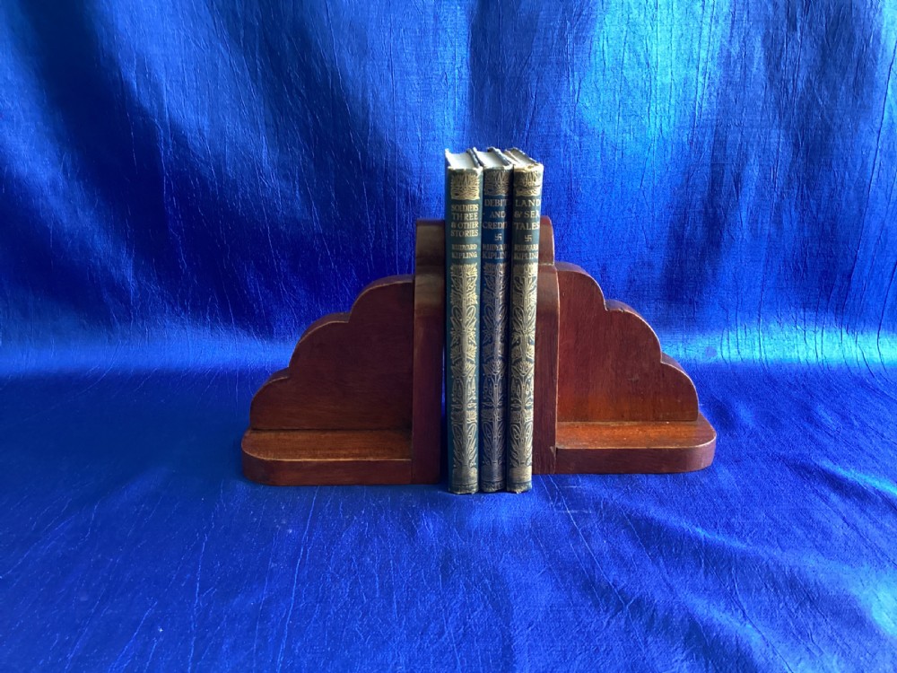 Art Deco mahogany book ends View II