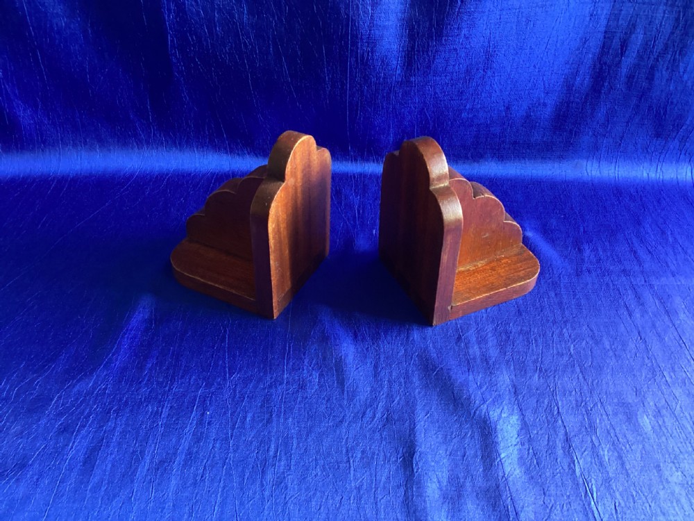 Art Deco mahogany book ends View III
