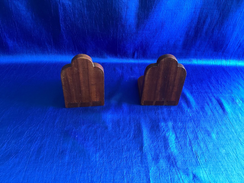 Art Deco mahogany book ends View IV