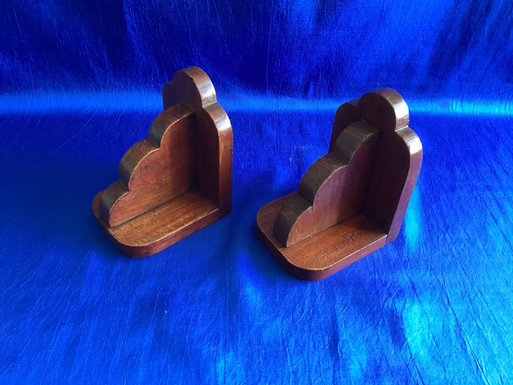 Art Deco mahogany book ends View V