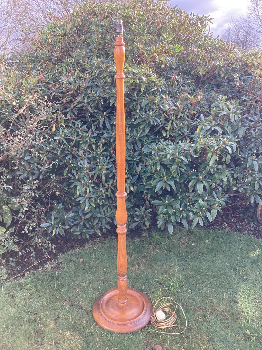 Edwardian oak standard lamp