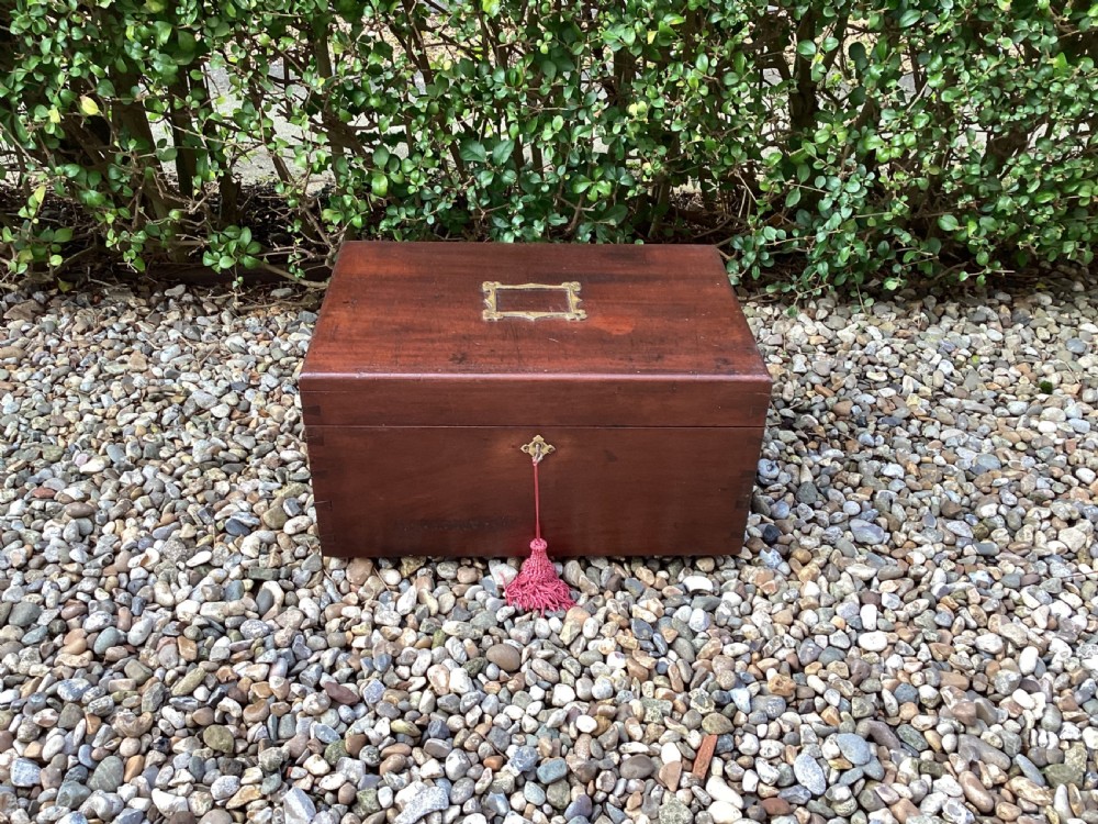 Antique mahogany deed box