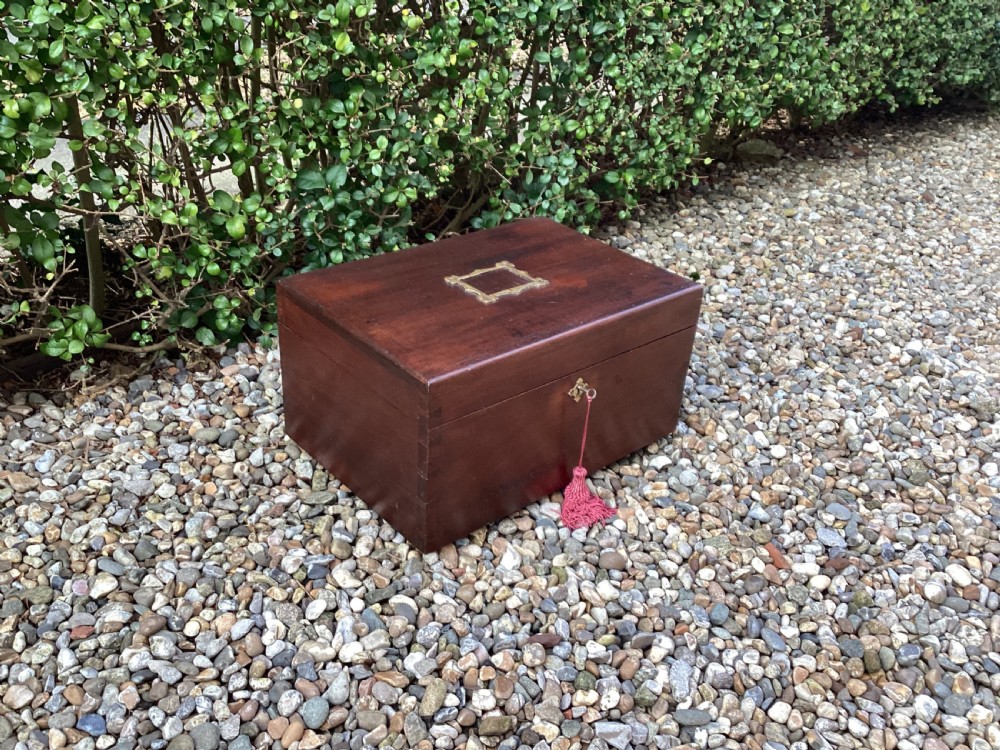 Antique mahogany deed box View II