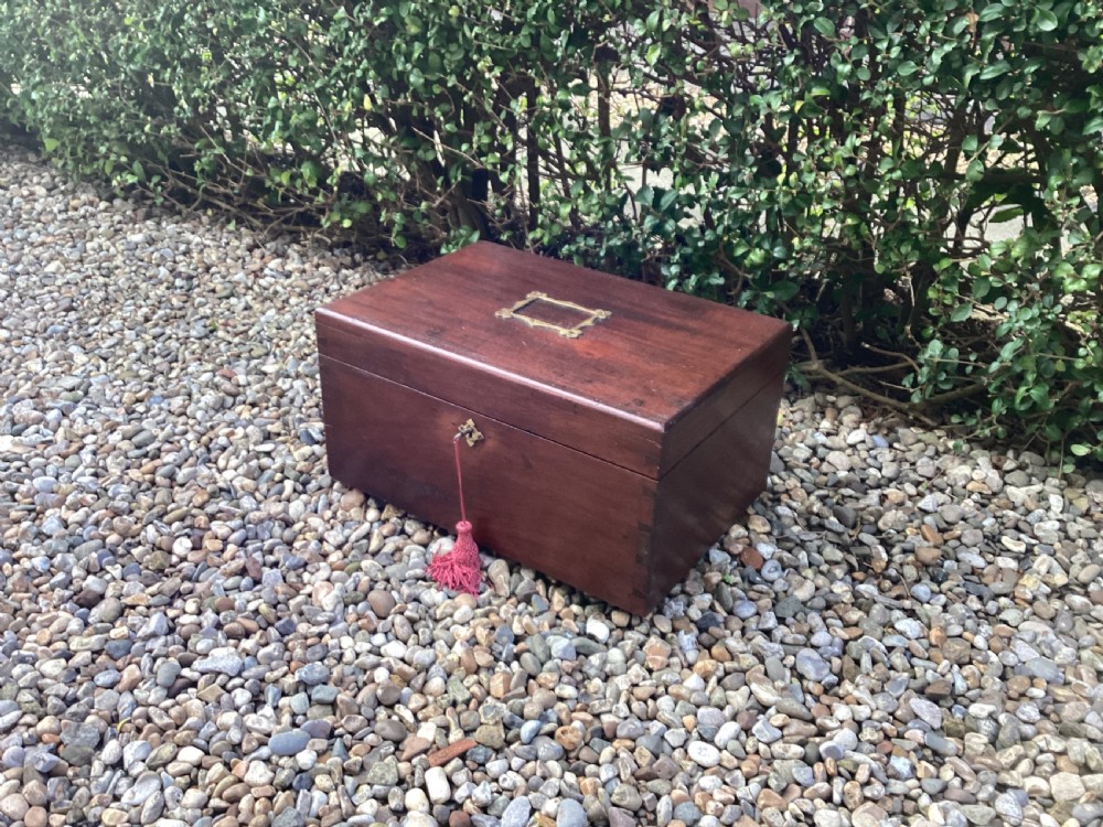 Antique mahogany deed box View III