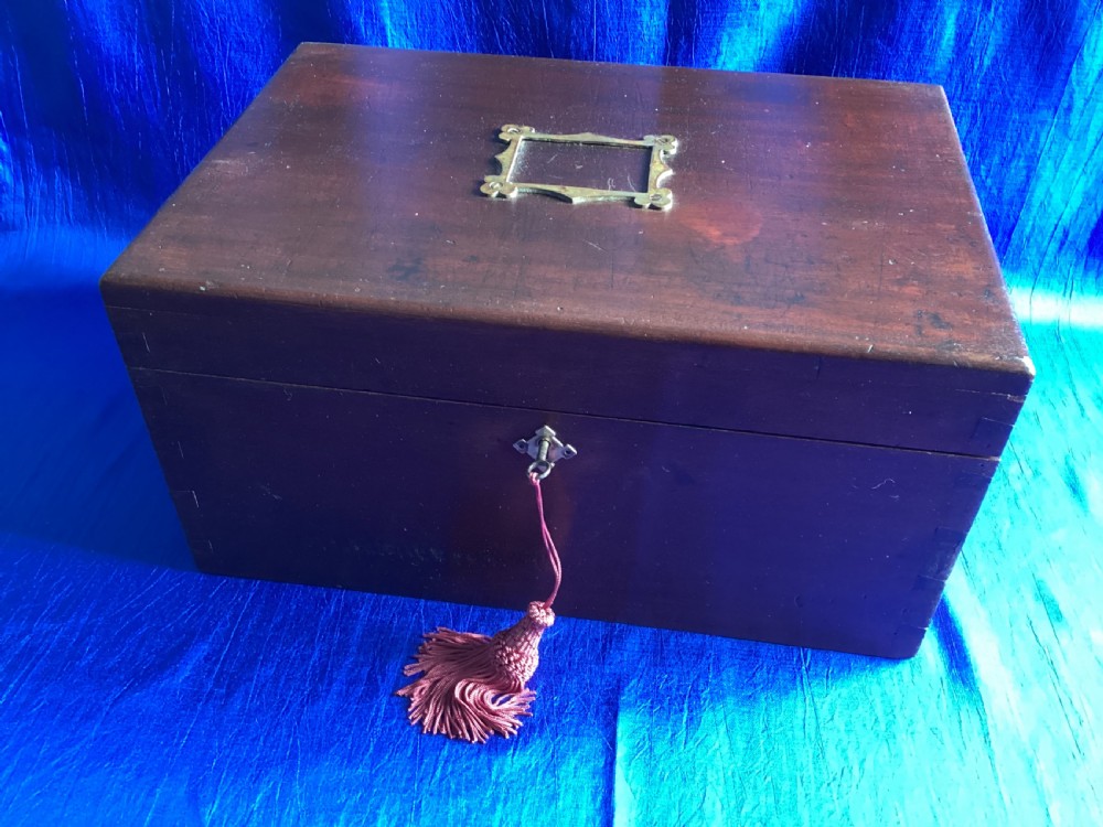 Antique mahogany deed box View VIII