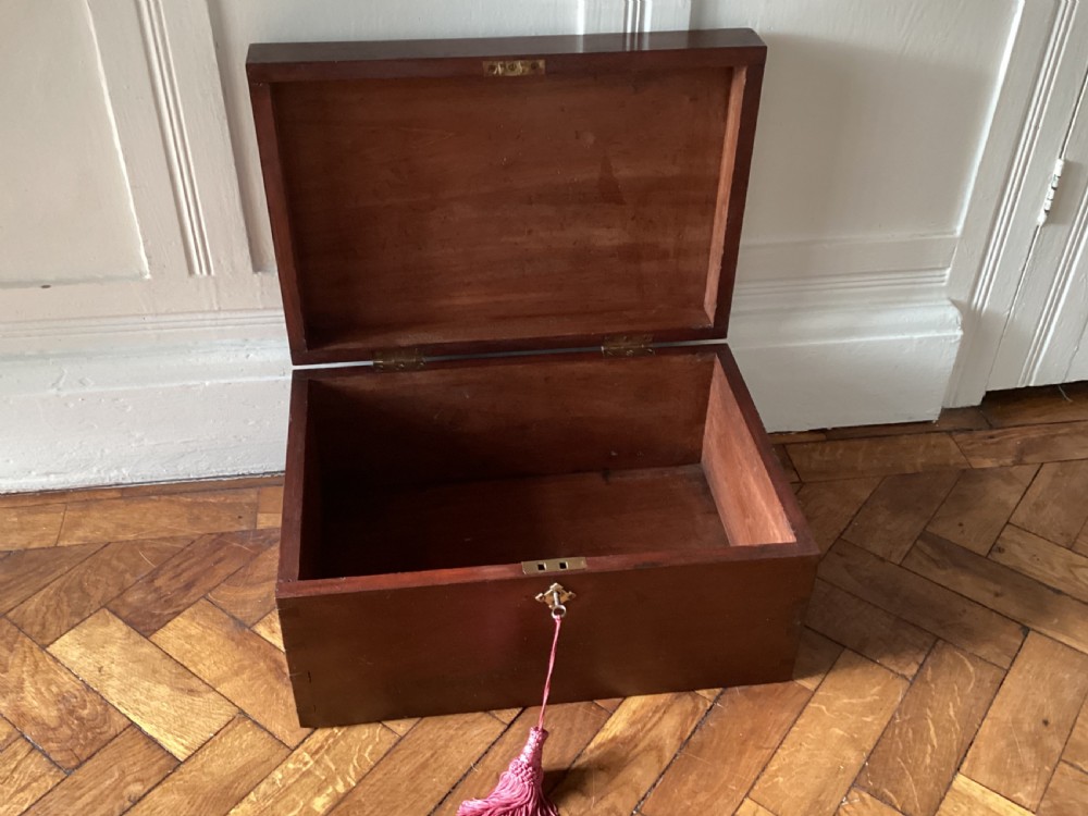 Antique mahogany deed box View X