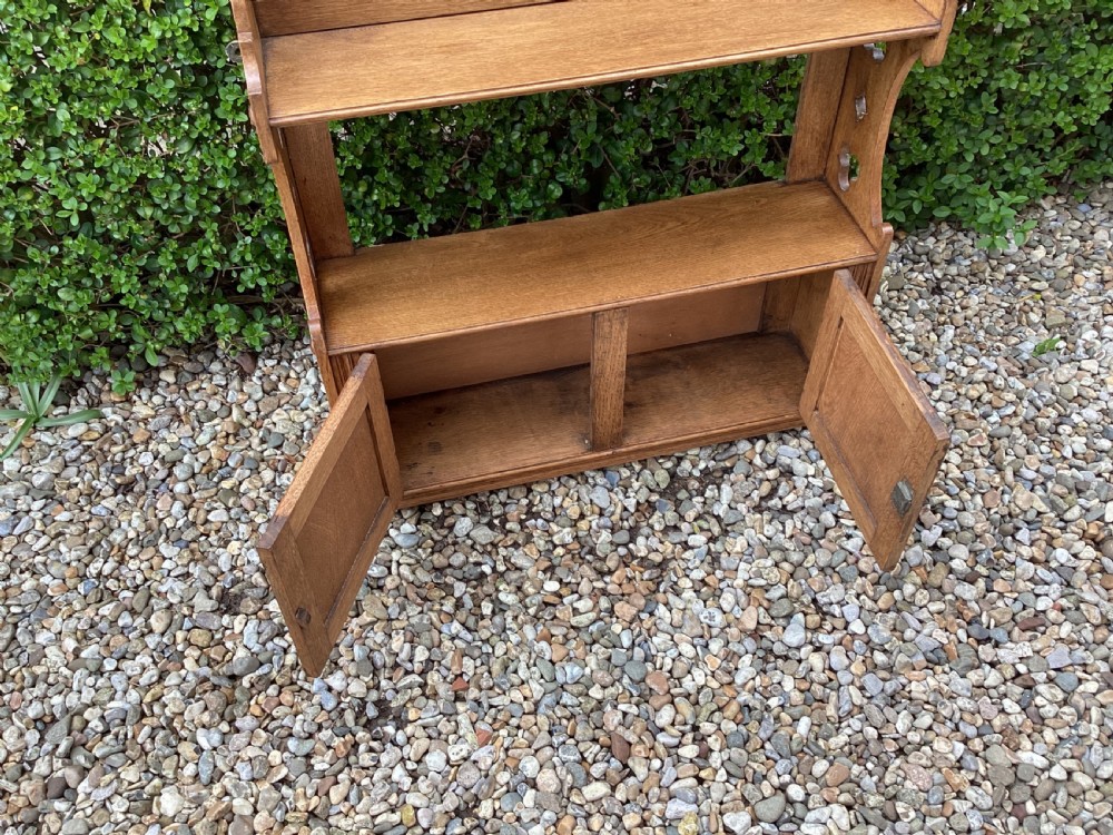 Antique Arts and Crafts Oak wall hanging cupboard View VII