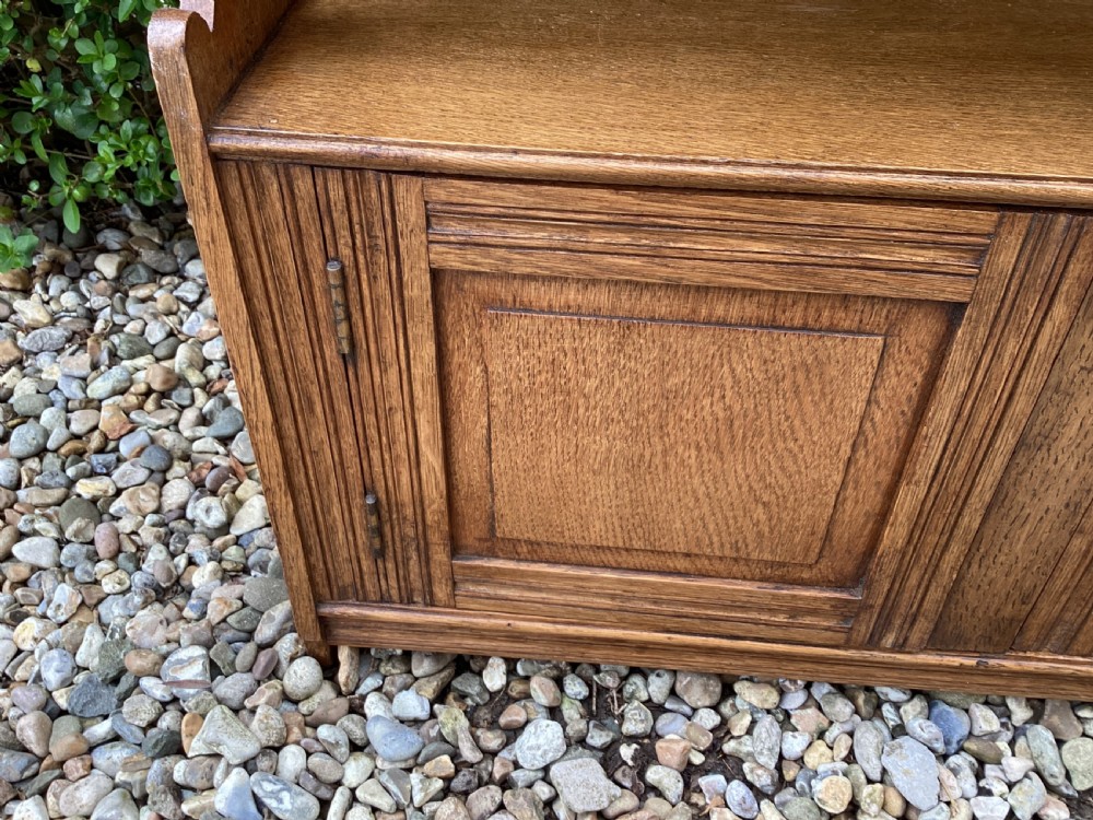 Antique Arts and Crafts Oak wall hanging cupboard View VIII