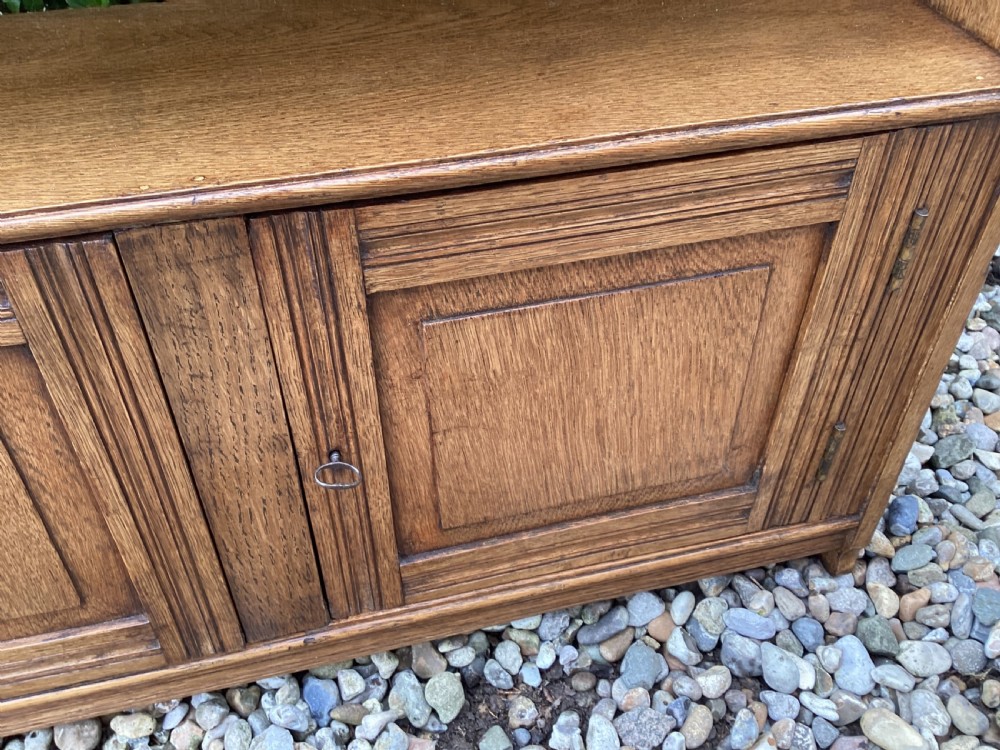 Antique Arts and Crafts Oak wall hanging cupboard View IX