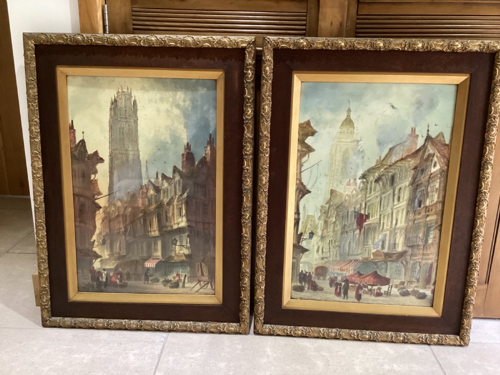 Antique Paul Braddon pair of water colours