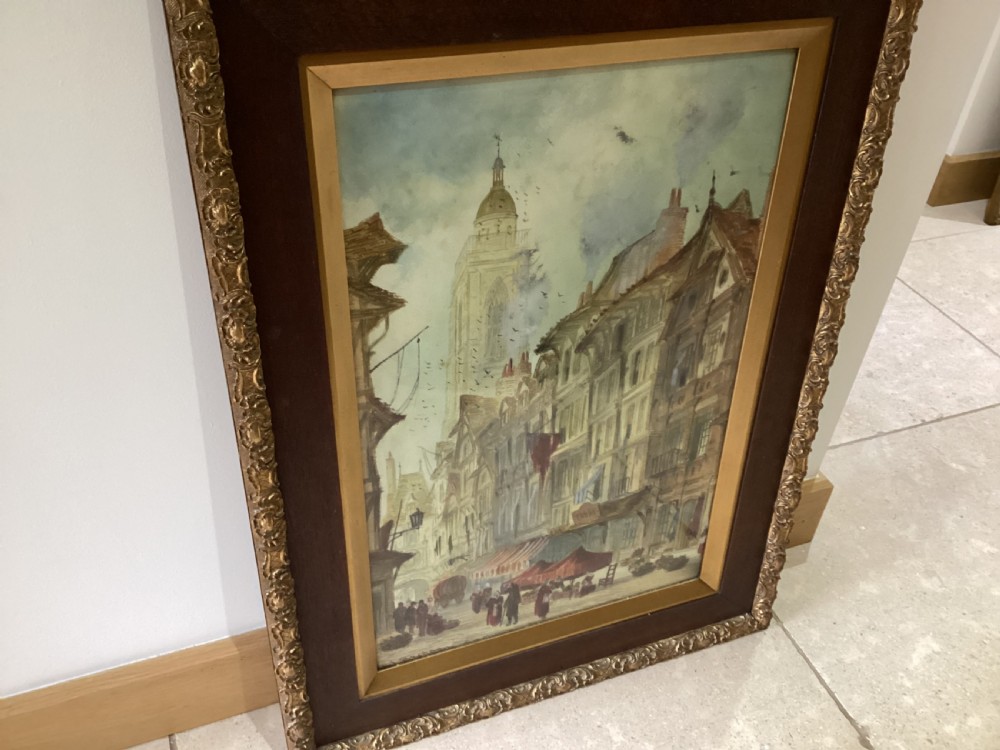 Antique Paul Braddon pair of water colours View VI