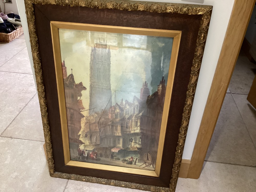 Antique Paul Braddon pair of water colours View VIII