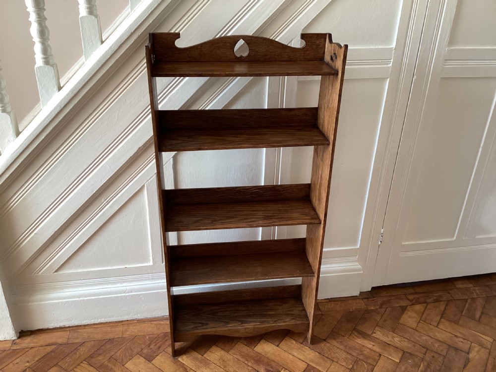 Antique Liberty style arts and crafts oak bookcase