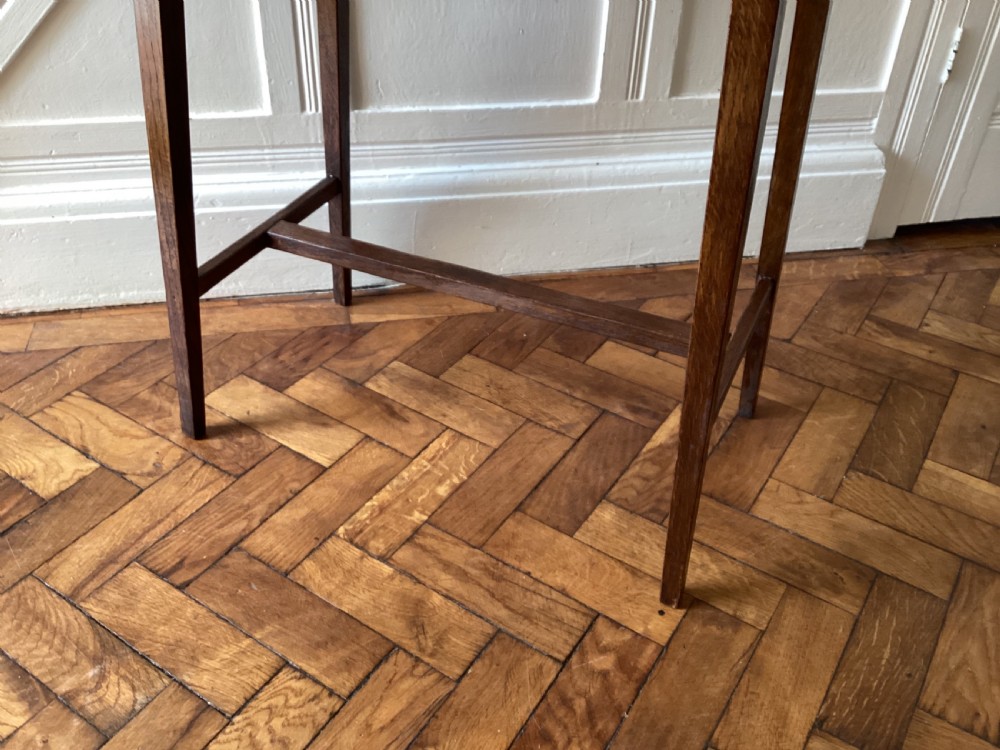 Antique Liberty style oak side table View IV