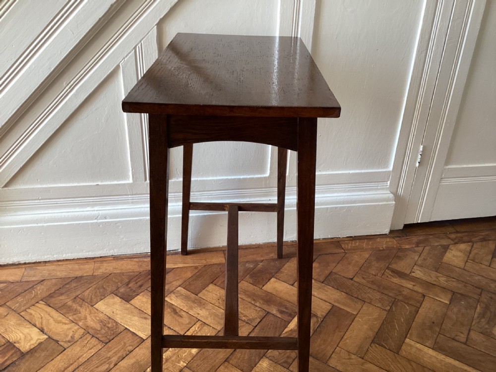 Antique Liberty style oak side table View VI