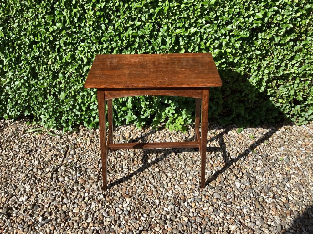 Antique Liberty style oak side table View VIII