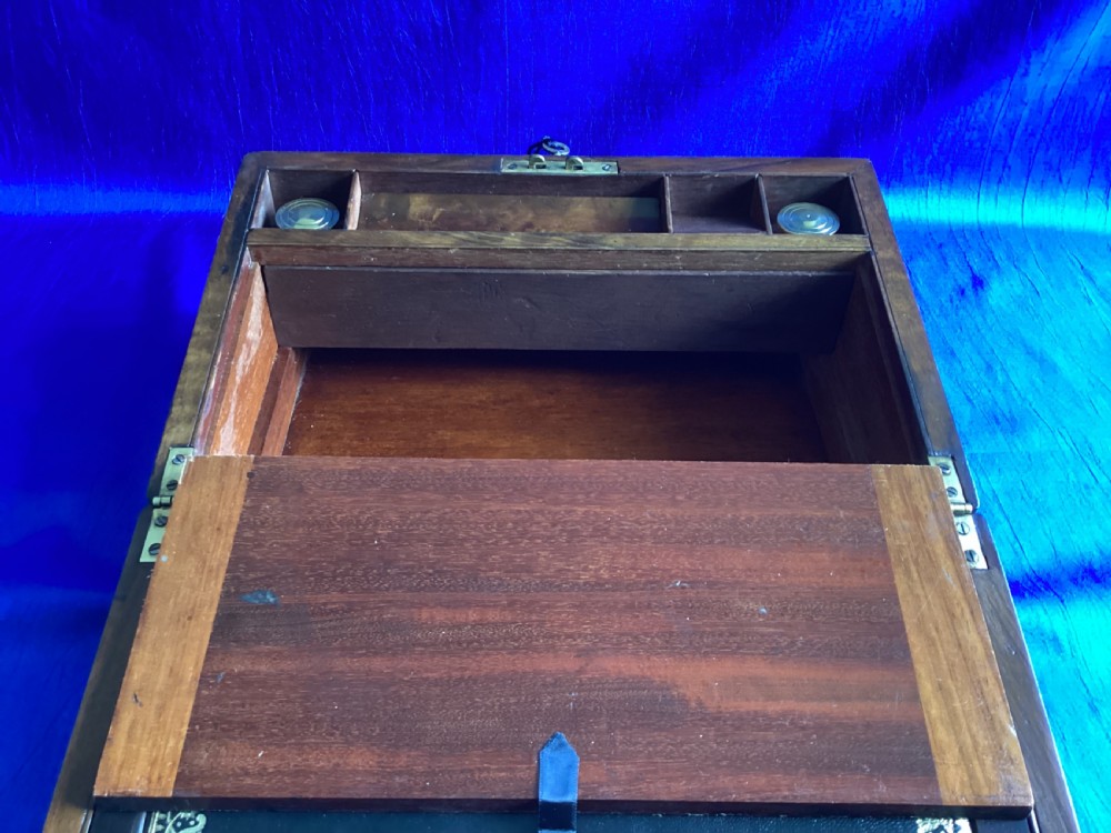 Victorian walnut brass bound writing slope
 View V