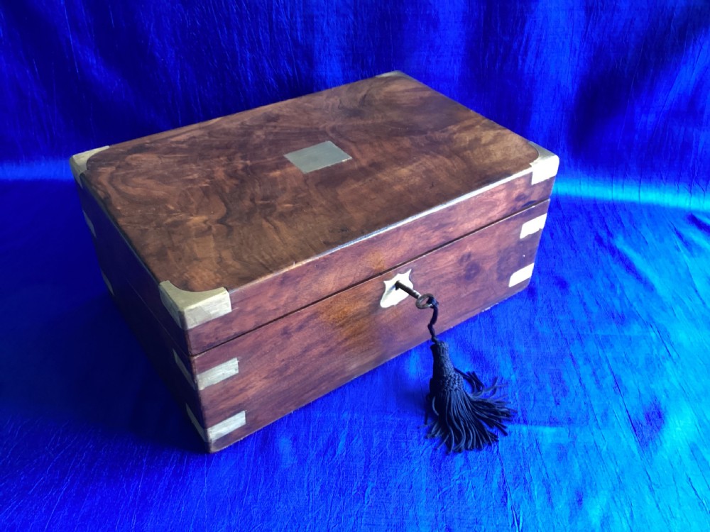 Victorian walnut brass bound writing slope
 View VI