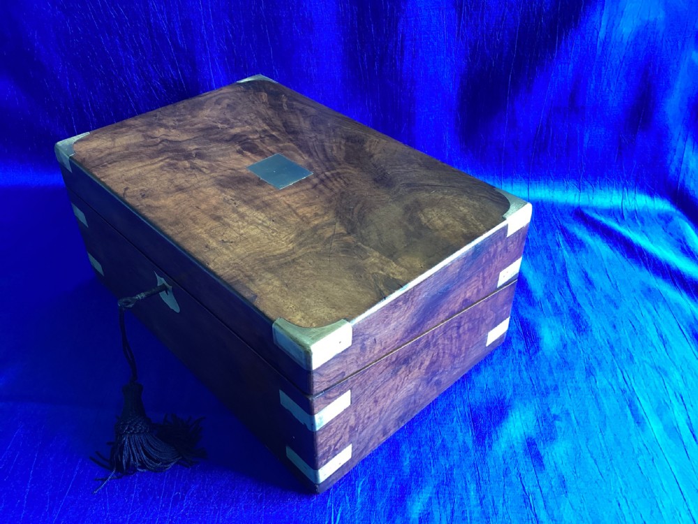 Victorian walnut brass bound writing slope
 View VII