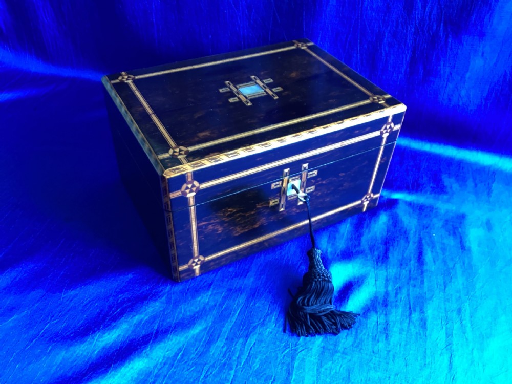 Victorian Coromandel parquetry jewellery keepsake box View VI