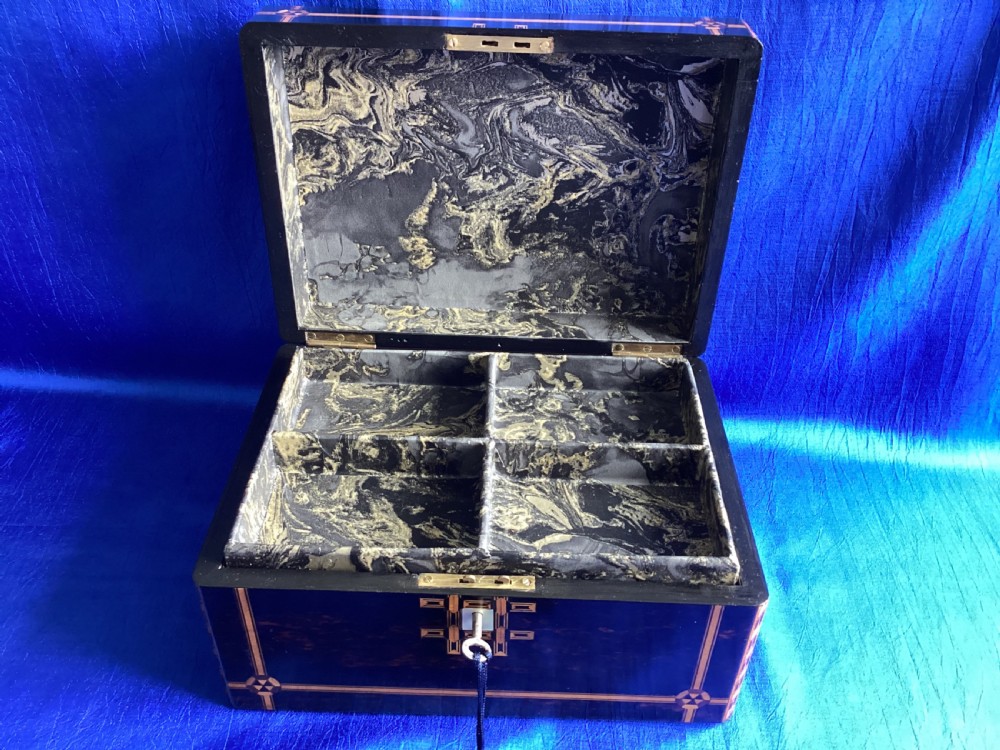 Victorian Coromandel parquetry jewellery keepsake box View VII