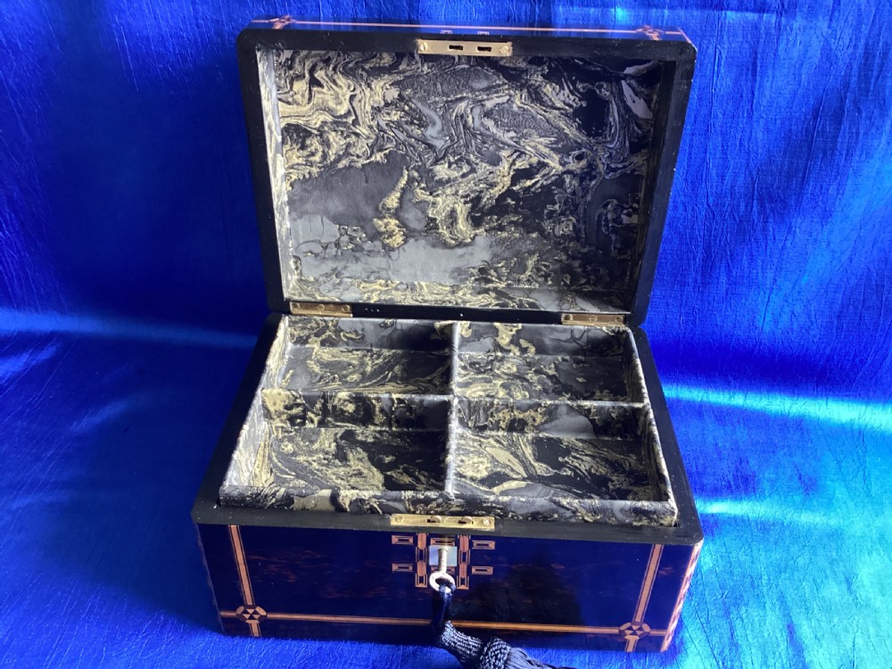 Victorian Coromandel parquetry jewellery keepsake box View VIII