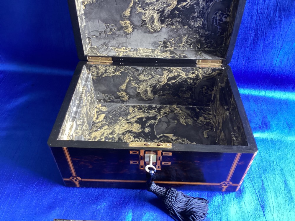 Victorian Coromandel parquetry jewellery keepsake box View IX