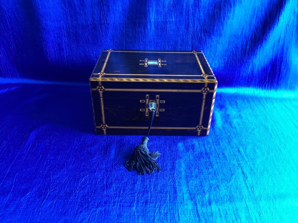 Victorian Coromandel parquetry jewellery keepsake box View XI