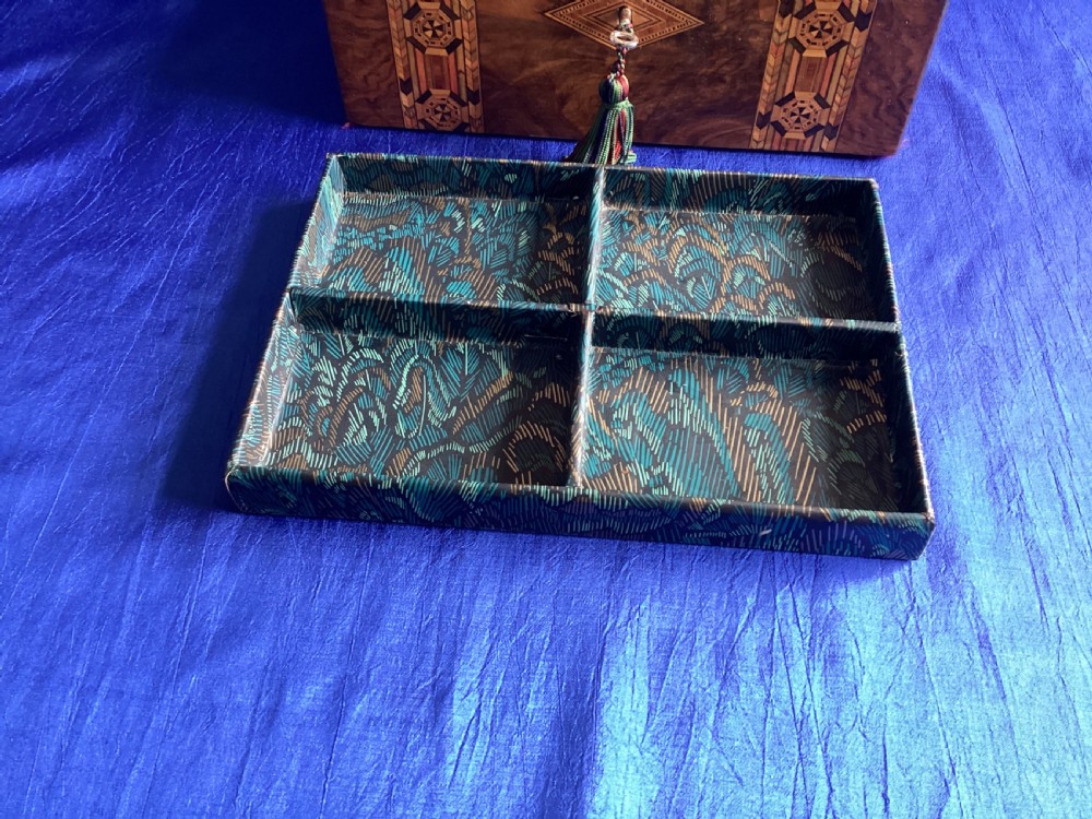 Victorian walnut parquetry jewellery/watch box View VI