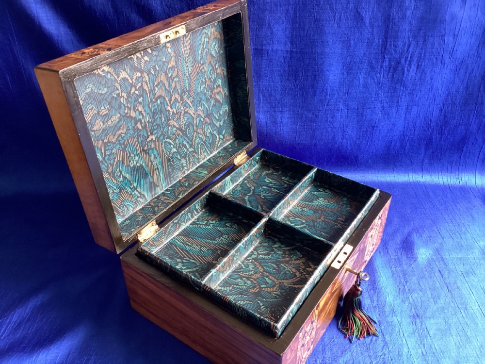 Victorian walnut parquetry jewellery/watch box View VIII