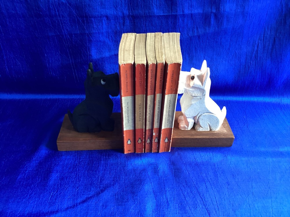 Antique set of Westie/Scottie book ends View II