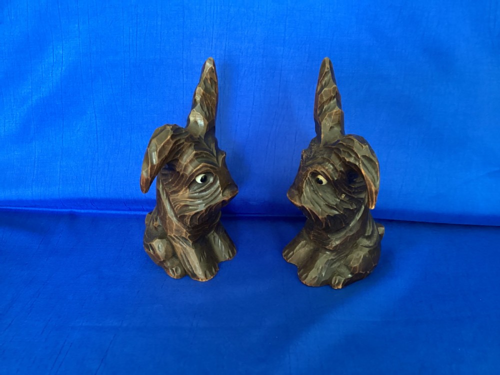 Antique pair of westie/scottie bookends View II