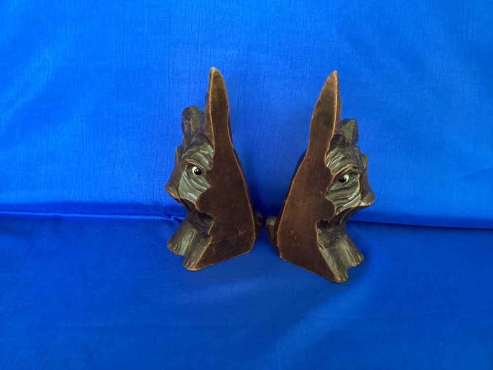 Antique pair of westie/scottie bookends View III