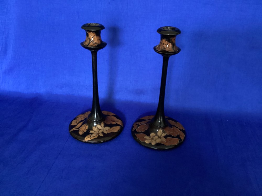 A pair of Art Nouveau carved candlesticks  View III