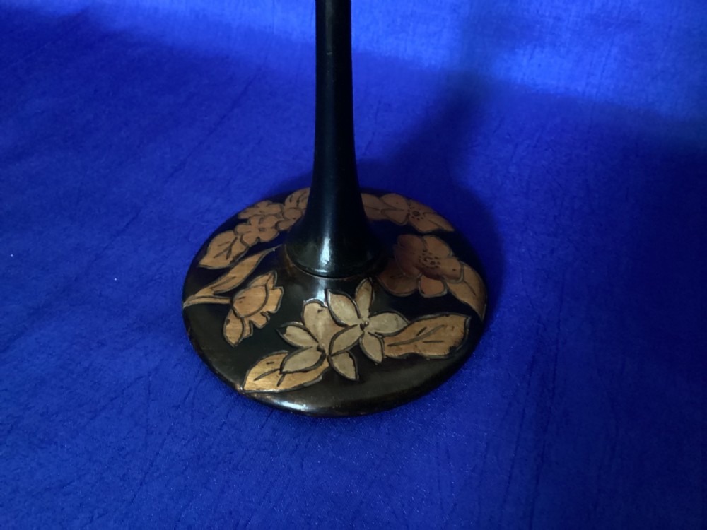 A pair of Art Nouveau carved candlesticks  View V